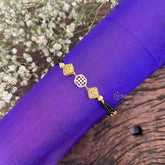 Vriksham AD Stone Floral With Two Square Mangalsutra Bracelet With Gold Plating-G18778